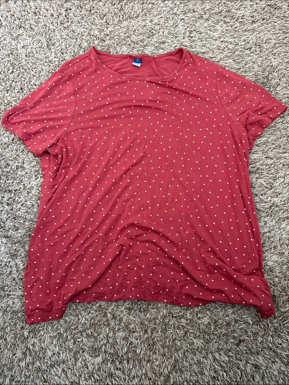 Old Navy Red Short Sleeve Polka Dot Tee
